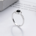 wholesale S925 Silver Cloud Tide Pavilion Fashion Korean Japanese Irregular Lava Black Agate Trendy Versatile New Adjustable Ring-0-0