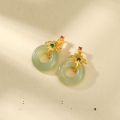 wholesale Gold-plated 925 ancient silver fittings inlaid with Hetian jade rabbit and butterfly drop handmade DIY jewelry accessories-0-14