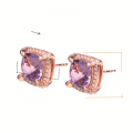 wholesale Rose gold-plated S925 silver with new natural amethyst and moissanite set, including ring, necklace, and earrings-0-7
