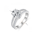 wholesale S925 silver plated with 18k gold, 2-carat egg-shaped moissanite double shank engagement ring with niche design for cross-border independent websites-0-5