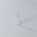 wholesale S925 Sterling Silver Korean-style Small Fresh Creative Diamond-inlaid Gourd Necklace Simple Pearl Collarbone Chain for Women D6696-0-1