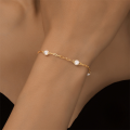 wholesale 925 Sterling Silver New Minimalist Pearl Paperclip Chain Bracelet, Trendy And Creative-0-1
