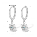 wholesale S925 Sterling Silver Cross-Border Hot-Selling Evil Eye Ear Clips with High-End Blue Turquoise and Pure Silver Eye Hoop Earrings for Women Wholesale-0-6