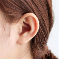 wholesale S925 Sterling Silver Creative Ball Stud Earrings, Korean Style Flat Head Threaded Soft Helix Piercing-0-2