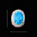 wholesale 925 Silver Gold-Plated Ring with High-Carbon Diamond, Imitation Opal, Blue-Green Dreamy Starry Sky, Retro and Versatile Women's Ring-0-2