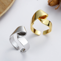 wholesale S925 Sterling Silver Irregular Smooth Twist Open Ring INS-0-0