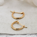 wholesale S925 silver plated with 14K gold, French vintage minimalist irregular line U-shaped design stud earrings-0-3