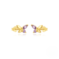 wholesale S925 Sterling Silver Geometric Smooth Butterfly Zircon Stud Earrings, Korean Minimalist Design-0-8