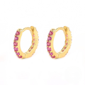 wholesale S925 Sterling Silver With Colorful Zircons Classic Hoop Earrings,-0-8