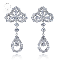 wholesale S925 sterling silver new jewelry crown tiara celebrity same style earrings for women summer unique design long earrings-E117 White (customization not in stock)  925 silver