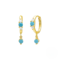 wholesale S925 Sterling Silver Turquoise and Diamond Ear Cuff Hoop Earrings,INS-0-5