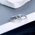 wholesale Sterling Silver Möbius Strip Couple Rings for Men and Women, Minimalist and Versatile Style, Valentine's Day Gift Matching Bands for Girlfriend-0-0