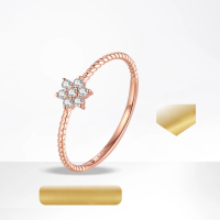 wholesale 18K Gold, Lab-Grown Diamond Lily Flower Rose Gold and Diamond Accent Ring for Cross-Border Trade-18K Gold Cultured Diamond Ring (Rose Gold)  Hong Kong Code No. 18