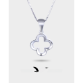 wholesale S925 Sterling Silver Four-Leaf Clover Pendant Necklace, Simple and Elegant Women's Jewelry Wholesale from Source Factory-0-0