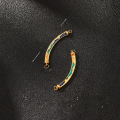 wholesale S925 gold-plated ancient enamel technique, fired blue semi-bangle curved tube accessories for handcrafted DIY braided bracelet jewelry parts-0-7