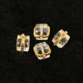 wholesale Gold-plated 925 Sterling Silver, Natural White Rock Crystal Sugar Cube Bead Spacer, DIY Bracelet String Accessory-0-1