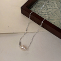 wholesale S925 Sterling Silver Natural Baroque Pearl Necklace for Women, Korean High-Fashion Spring New Edition Elegant Collarbone Chain-0-4