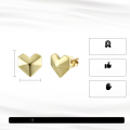 wholesale 14K gold-plated 925 sterling silver geometric heart stud earrings, sweet and edgy Korean-style accessories-0-2