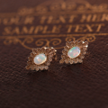 wholesale 925 Silver Japanese Light Luxury Jewelry Women's Vintage Royal Natural Opal Earrings Opal Stud Earrings Drop Shipping-0-0