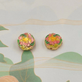 wholesale S925 silver gold-plated enamel zodiac flower hole beads accessories DIY Chinese-style floral piercing spacer jewelry-0-8