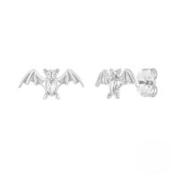 wholesale S925 Sterling Silver Creative Zircon Bat Earrings With Crystals,。-Platinum 925 silver