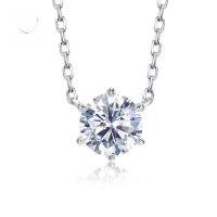 wholesale S925 Silver New Style 1-Carat Necklace for Women with High Carbon Diamond Marquise Cut Diamond Stackable Collarbone Chain-N036 Platinum &gt; 925 Silver