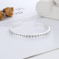 wholesale Silver Metal Retro Aged Craft Ancient Style Six-Character Mantra Simple Adjustable Open Bangle for Women-0-2