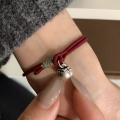 wholesale S925 Sterling Silver Persimmon Wishing Red String Bracelet, Small Niche Design, New Chinese Style with Persimmon Pendant, Red String for Birth Year-0-1
