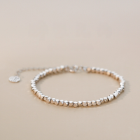 wholesale S925 Sterling Silver "A Few Taels of Silver" Bracelet for Women, Lucky Charm Talisman, Turning Bead, Small Niche Design, Advanced New Cube Bracelet-SL708-Fu Brand Silver Bracelet 925 Silver