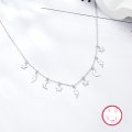 wholesale S925 Sterling Silver Necklace, Ins Style Light Luxury Advanced Sense Collarbone Chain for Women, Star and Moon with Diamond Inlay, Versatile Chain-0-1