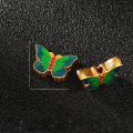 wholesale Gold-plated 925 Silver Enamel Butterfly Pendant for DIY Bracelet Necklace Accessory Hand Weaving Materials-0-22