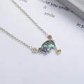 wholesale S925 Sterling Silver Vintage Retro Minimalist Design Auspicious Elephant Necklace with Good Meaning Ancient Style Collarbone Chain for Women-0-2