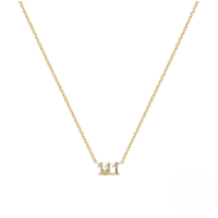 wholesale 925 Sterling Silver New Angel Number Pendant Necklace, A Light Luxury Women's Collarbone Chain-Gold-111 925 silver