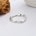 wholesale S925 Sterling Silver Irregular Crushed Silver Ring, Minimalist Design, Versatile Viral Style Trending Stackable Index Finger Ring for Women-0-2