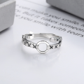 wholesale S925 Sterling Silver Irregular Geometric Symbol Asymmetric Ring Korean Style Fashion Trendy Design Index Finger Ring-0-1