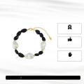 wholesale S925 Sterling Silver Cloud-Pull Jewelry Black Agate Baroque Pearl Beaded Bracelet Factory Wholesale-0-1