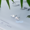 wholesale S925 Sterling Silver Small Fresh Cute Fish Ear Studs Mini Marine Animal Ear Accessories for Women E6706-0-0