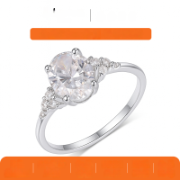 wholesale S925 Gold-Plated Six-Prong Moissanite Ring for Women, Minimalist Wedding Band, Light Luxury, Exquisite, Best-Seller-Gold 2.0 carat (with certificate)  7 US