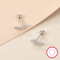 wholesale 925 Sterling Silver Cross-Border Hot-Sale Full Diamond Screw Ear Cartilage Studs Without Earplugs, Fresh and Sweet INS Zircon Earrings-0-2