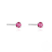 wholesale S925 Sterling Silver Small Elegant Colorful Zircon Stud Earrings For Daily Wear And Ear Care-White Gold-Rose Red Diamond 925 Silver