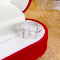 wholesale S925 Sterling Silver Natural Freshwater Pearl Butterfly Ring for Women, Small Batch Design, Luxury High-End European and American Style Pinky Ring-Butterfly Pearl Ring/Approx. 2.23g&gt;JZ015490-1