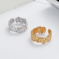wholesale 925 Sterling Silver Irregular Filigree Fashionable Modern Korean Style Open Adjustable Ring for Women, Trendy and Versatile Index Finger Ring-0-0