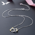 wholesale S925 Sterling Silver Korean-style Fashion Elegant Minimalist Cute Hollow Kitty Cat Necklace Women's Plain Silver Collarbone Chain-0-3