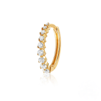 wholesale S925 Sterling Silver Classic Versatile Super Sparkling Zircon-studded Hoop Ear Clasp Earrings Forins。-Single gold#1&gt;925 silver