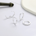 wholesale S925 Sterling Silver Minimalist Geometric Twist Irregular Hoop Ear Clasp, Fashion Commuting Light Luxury Style Versatile Earrings-0-1