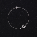 wholesale 925 Sterling Silver Little Prince Bracelet for Women, Small and Luxe Collaboration Star Moon Hand Jewelry with Blue Zircon New Edition-0-1