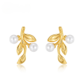 wholesale S925 Sterling Silver New Original Design Fashion Minimalist Pearl Earrings, Forest Style Fresh and Elegant Wholesale from Manufacturer-0-0