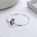 wholesale S925 Sterling Silver Creative Southern Red Agate Koi Coin Lucky Bag Bracelet, Artistic Ethnic National Trend Style Bangle-0-1