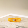 wholesale Metal material first: Natural beeswax double-strand bracelet for women layered wear with Nanhong multicolored bracelet and chicken oil yellow beeswax bracelet factory wholesale-0-1