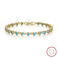 wholesale S925 Sterling Silver Cloud-Pull Jewelry Pear-Shaped Turquoise Cast Tennis Bracelet Luxury Accessories Direct from Manufacturer-Platinum, bracelet length: 16.5cm, weight: 9.75g 925 silver